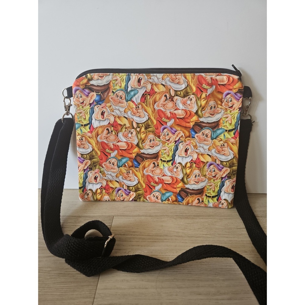 Handmade Disney Seven Dwarfs Crossbody Bag Snow White Character Collage Purse